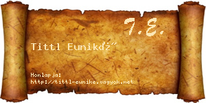 Tittl Euniké névjegykártya
